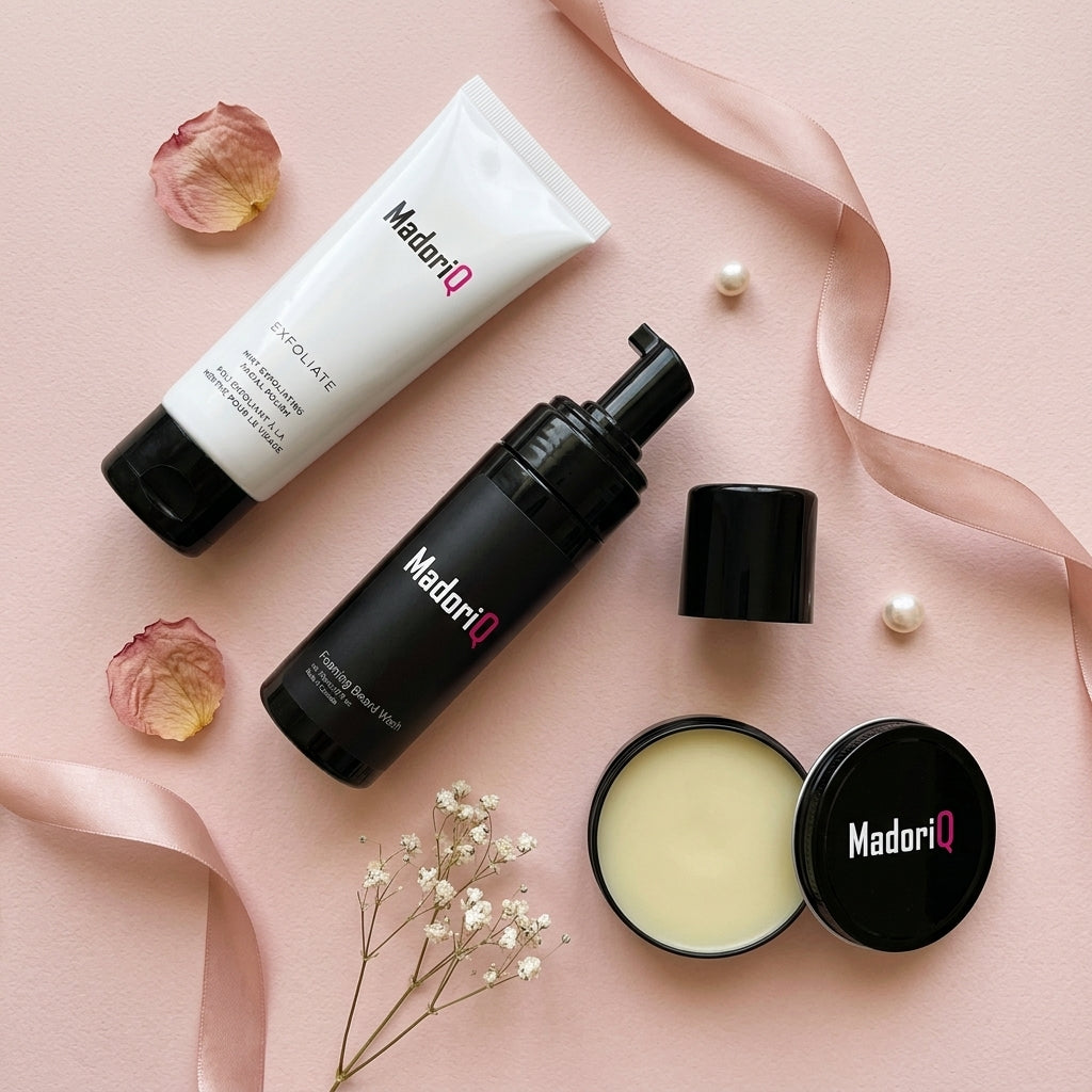 Beard Calm Kit — C-overhead-flatlay