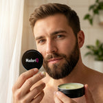 Beard Calm Kit — model shot A-bathroom-window